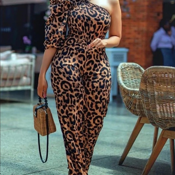 Pants - One piece leopard jumpsuit